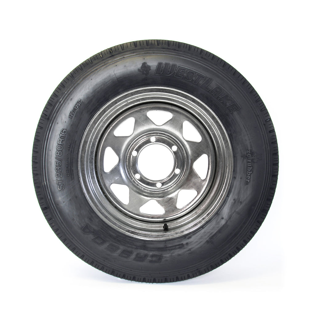 Pneu radial 235/85R16 14 plis LRG 4400 lbs Westlake et jante 16" 6 trous galvanisée - RecreaShop