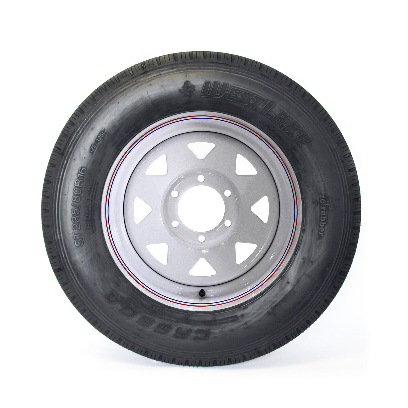 Pneu radial 235/85R16 14 plis LRG 4400 lbs Westlake et jante 16" 6 trous rally - RecreaShop