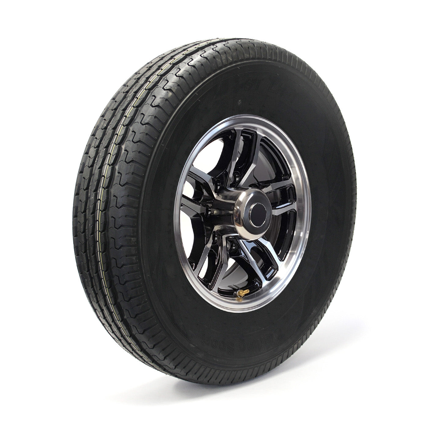 Pneu radial 235/85R16 12 plis LRF 3960 lbs Sterling et jante 16" 8 trous aluminium noir Osprey - RecreaShop