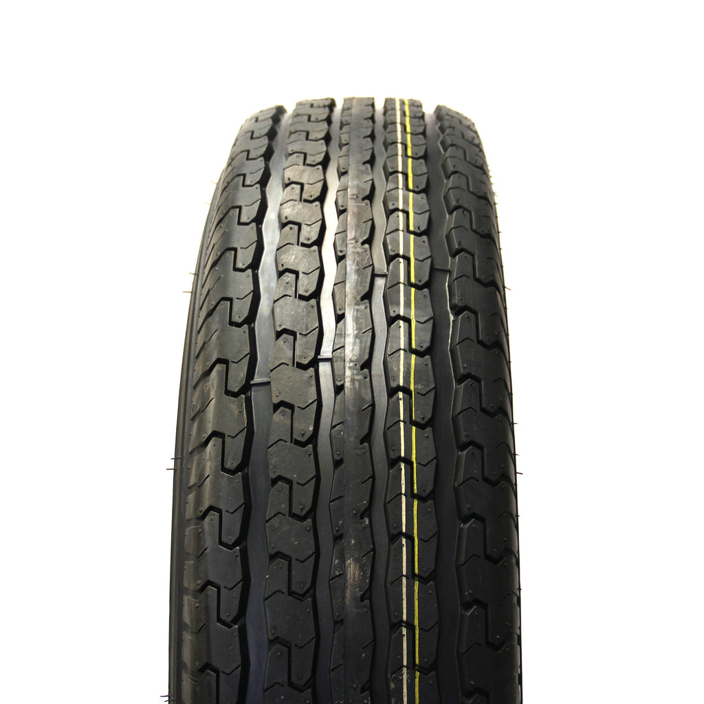Pneu radial 235/85R16 12 plis LRF 3960 lbs Sterling et jante 16" 8 trous aluminium noir Osprey - RecreaShop