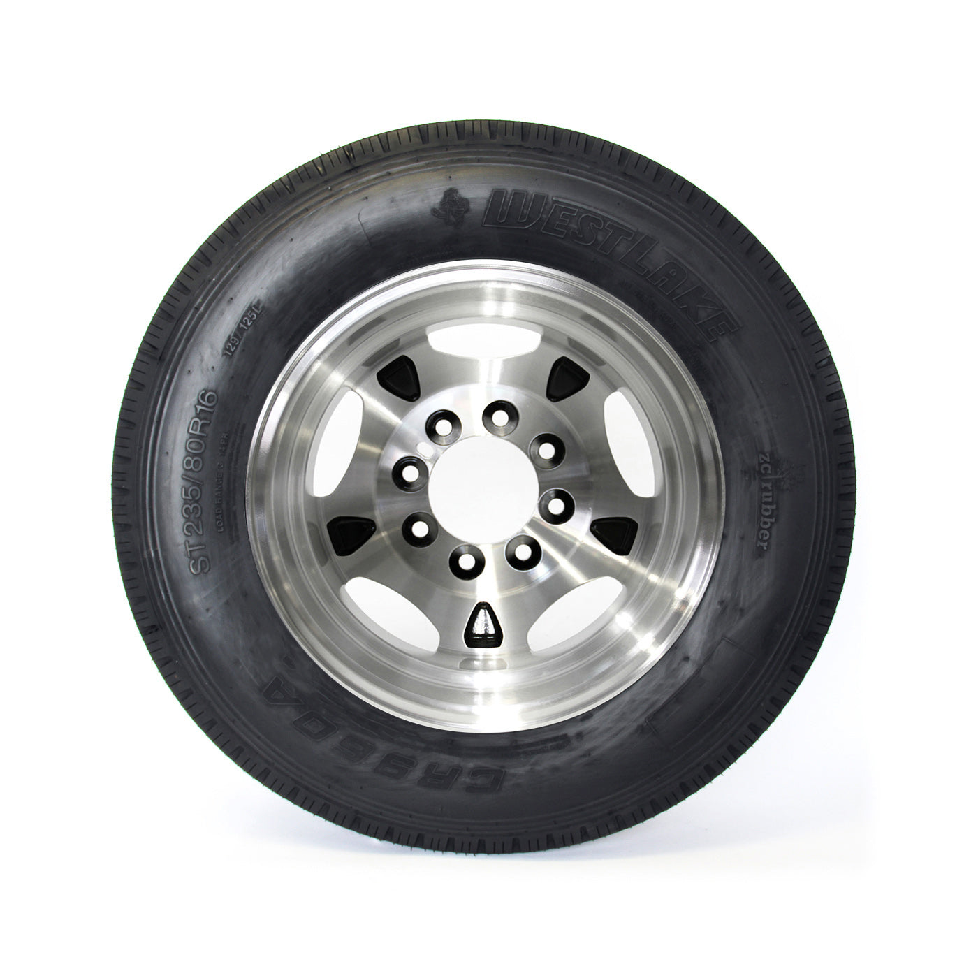 Pneu radial 235/85R16 14 plis LRG 4400 lbs Westlake et jante 16" 8 trous double aluminium - RecreaShop