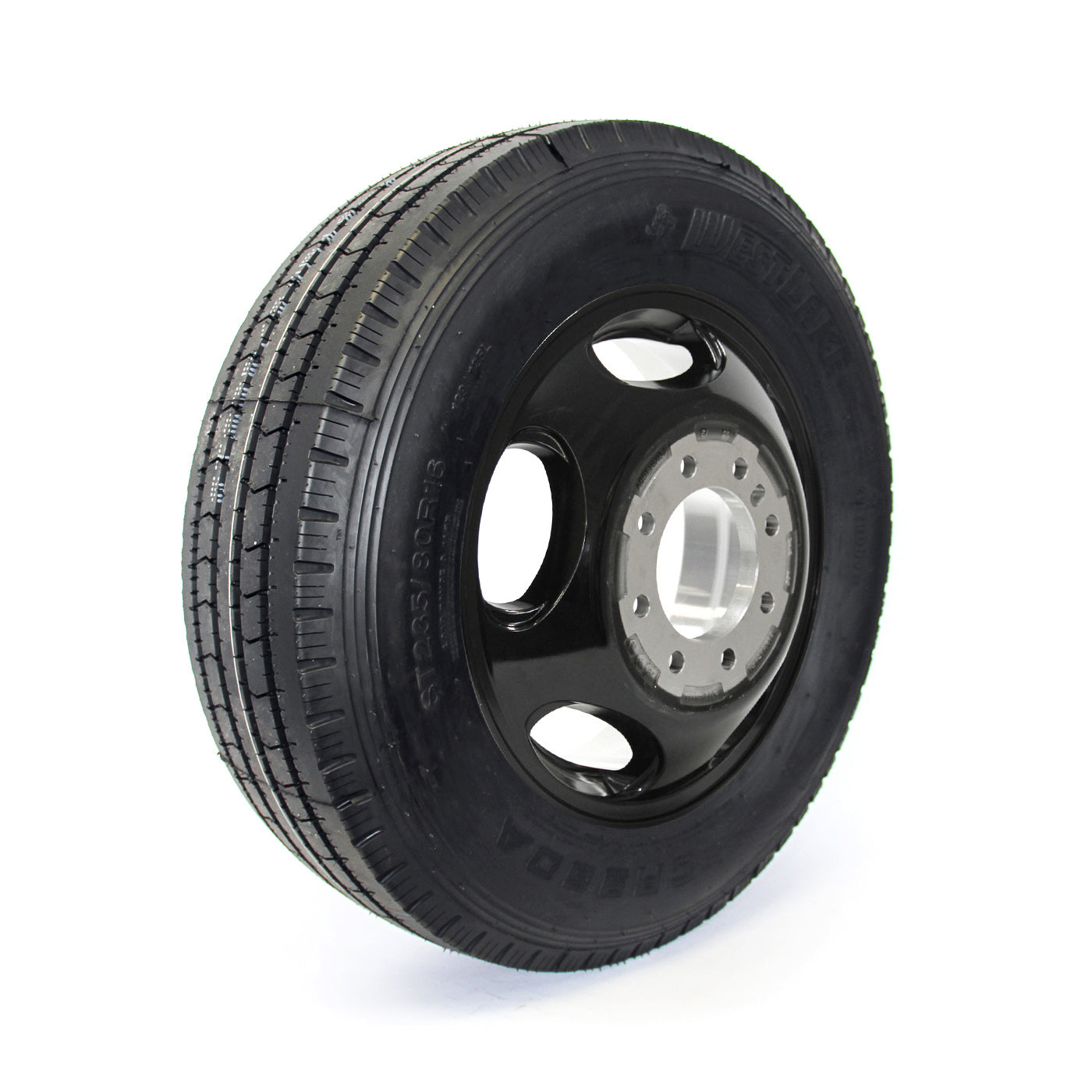 Pneu radial 235/85R16 14 plis LRG 4400 lbs Westlake et jante 16" 8 trous double aluminium - RecreaShop