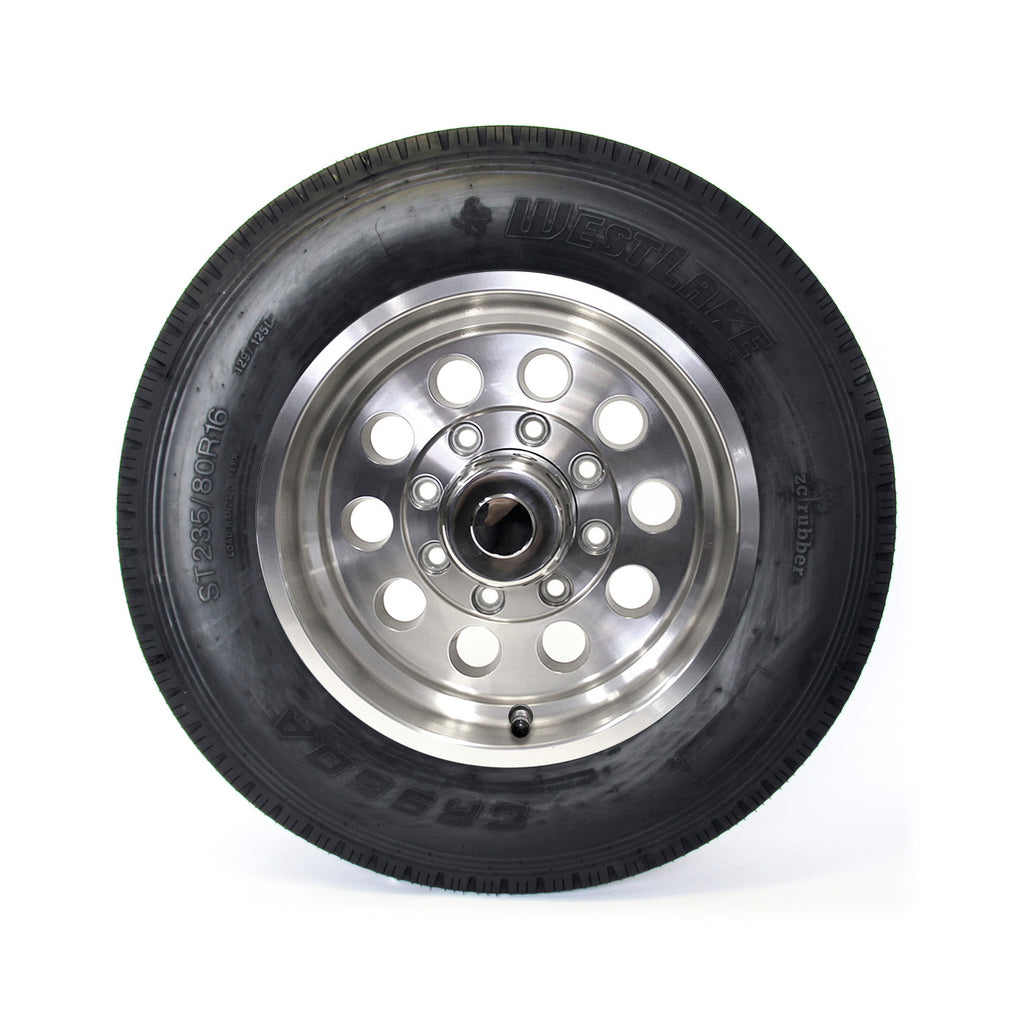 Pneu radial 235/85R16 14 plis LRG 4400 lbs Westlake et jante 16" 8 trous modulaire aluminium - RecreaShop