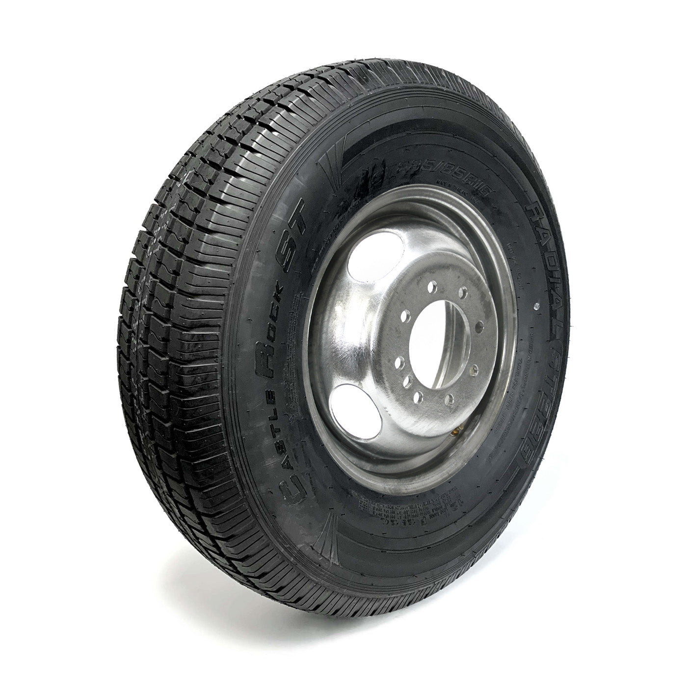 Pneu radial 235/85R16 12 plis LRF 3960 lbs Castle Rock et jante 16" 8 trous double galvanisée - RecreaShop