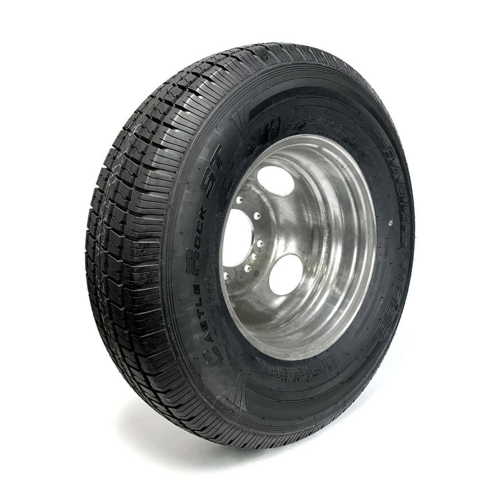 Pneu radial 235/85R16 12 plis LRF 3960 lbs Castle Rock et jante 16" 8 trous double galvanisée - RecreaShop