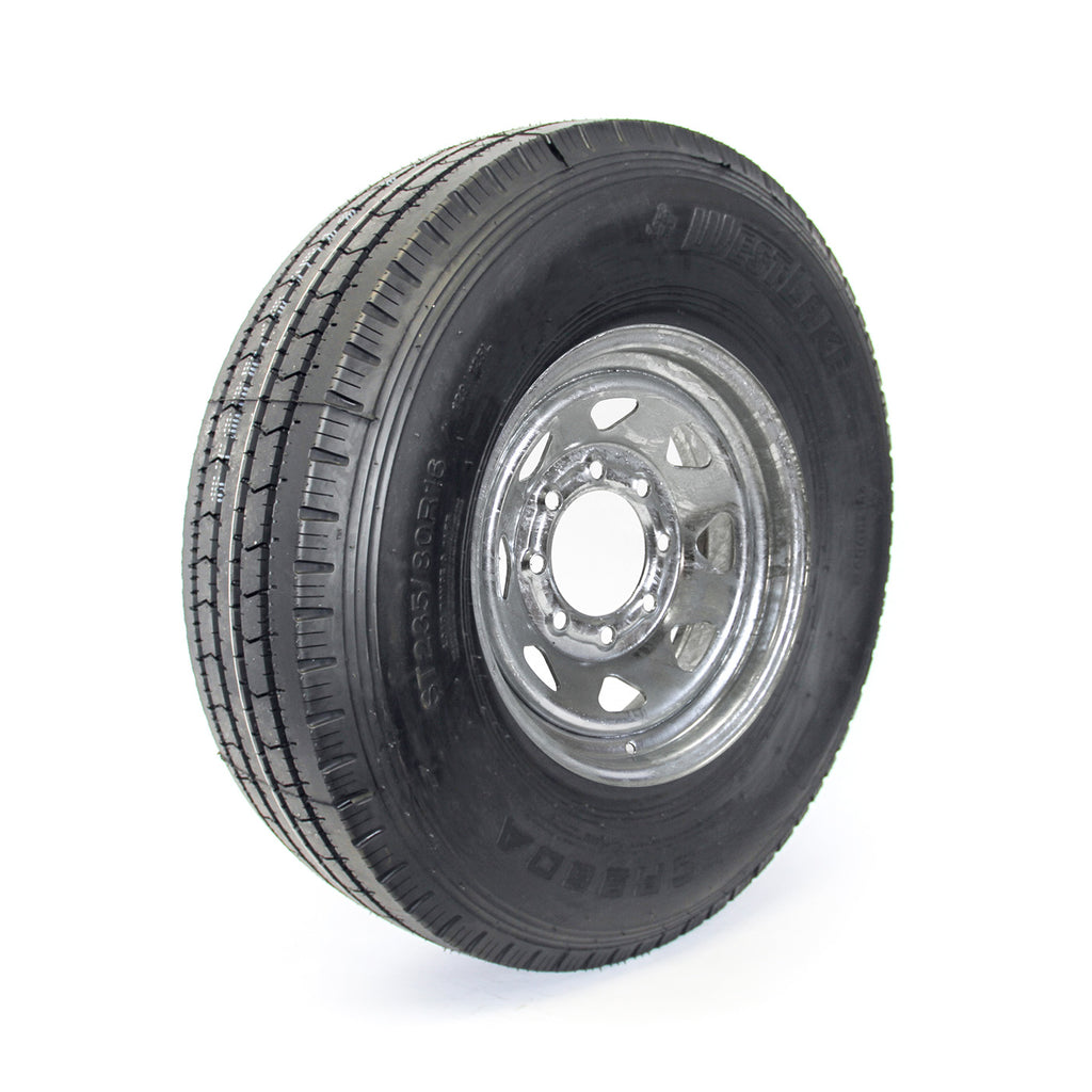 Pneu radial 235/85R16 14 plis LRG 4400 lbs Westlake et jante 16" 8 trous galvanisée - RecreaShop