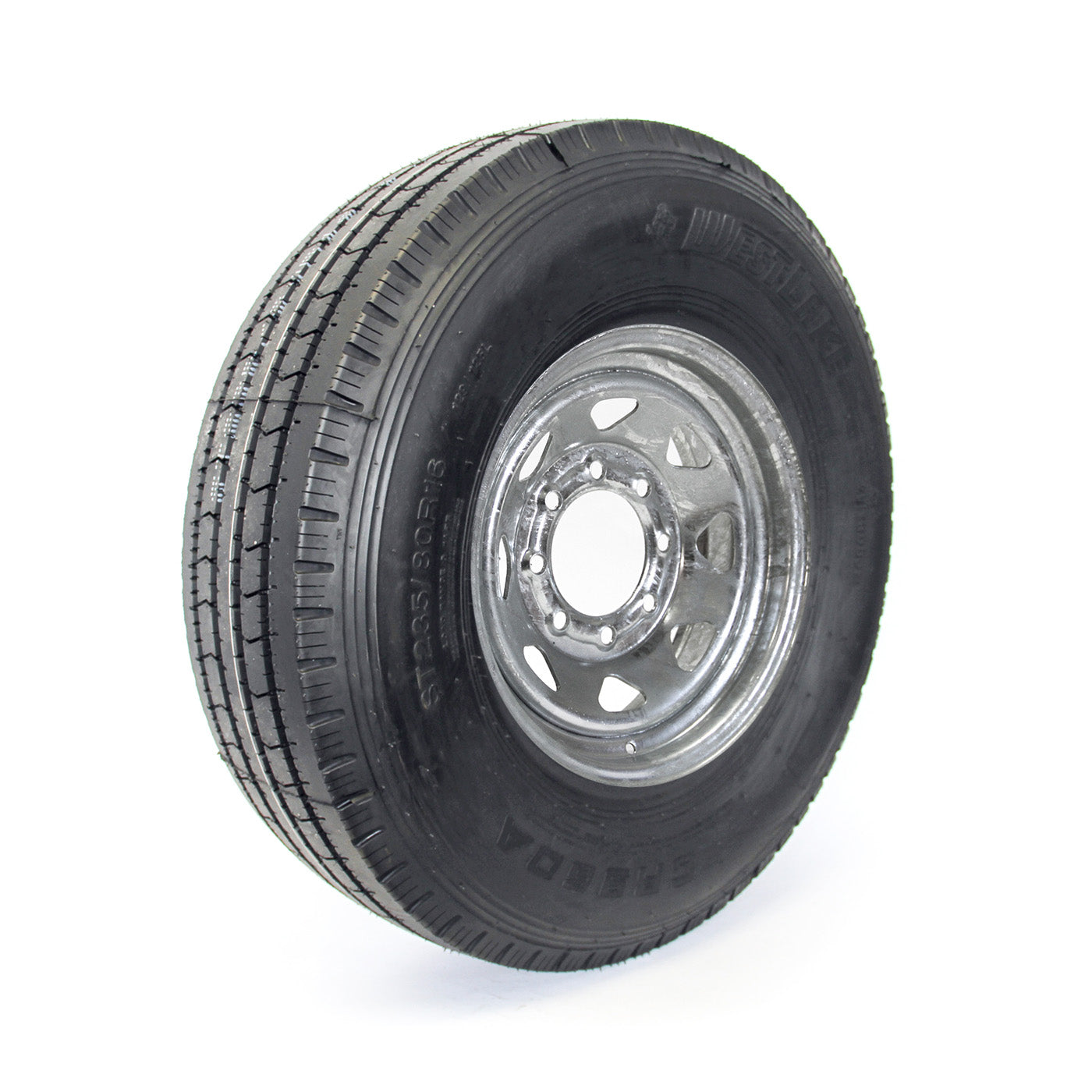 Pneu radial 235/85R16 14 plis LRG 4400 lbs Westlake et jante 16" 8 trous galvanisée - RecreaShop