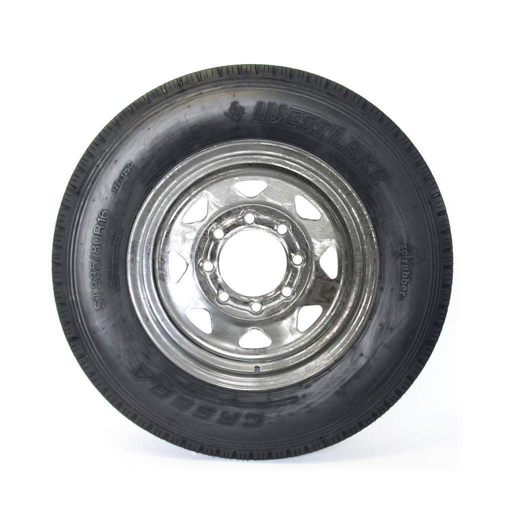 Pneu radial 235/85R16 14 plis LRG 4400 lbs Westlake et jante 16" 8 trous galvanisée - RecreaShop
