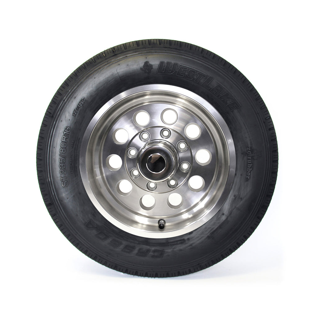Pneu radial 235/85R16 14 plis LRG 4400 lbs Westlake et jante 16" 8 trous modulaire aluminium - RecreaShop