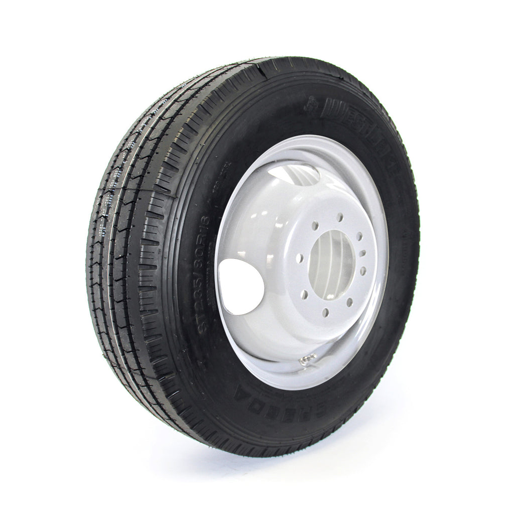 Pneu radial 235/80R16 14 plis LRG 4400 lbs Westlake et jante 16" 8 trous double blanche - RecreaShop