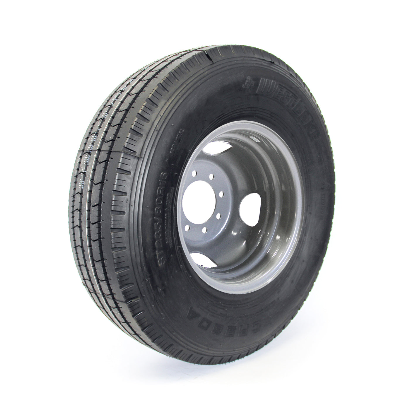 Pneu radial 235/85R16 14 plis LRG 4400 lbs Westlake et jante 16" 8 trous double grise - RecreaShop