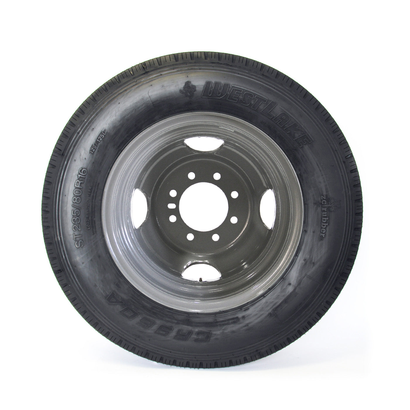 Pneu radial 235/85R16 14 plis LRG 4400 lbs Westlake et jante 16" 8 trous double grise - RecreaShop
