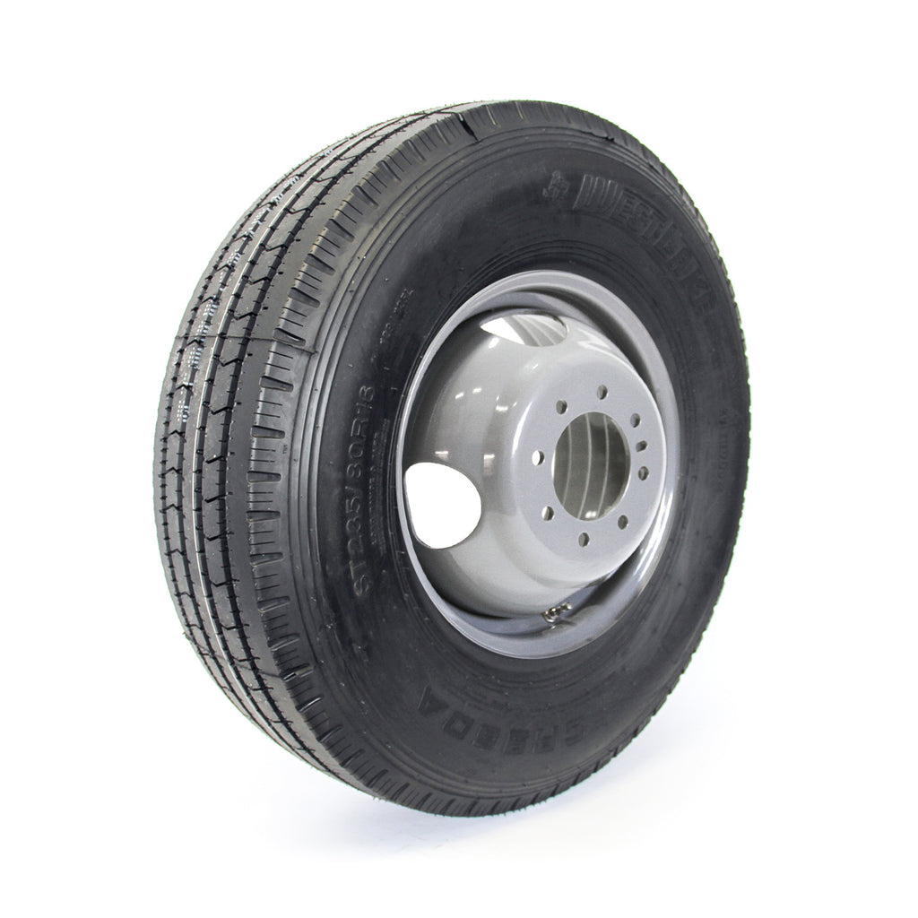 Pneu radial 235/85R16 14 plis LRG 4400 lbs Westlake et jante 16" 8 trous double grise - RecreaShop