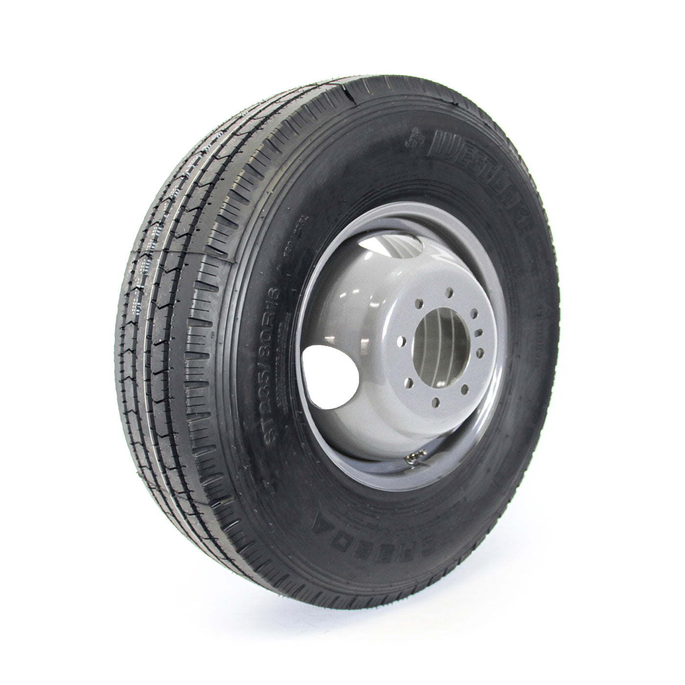 Pneu radial 235/85R16 14 plis LRG 4400 lbs Westlake et jante 16" 8 trous double grise - RecreaShop