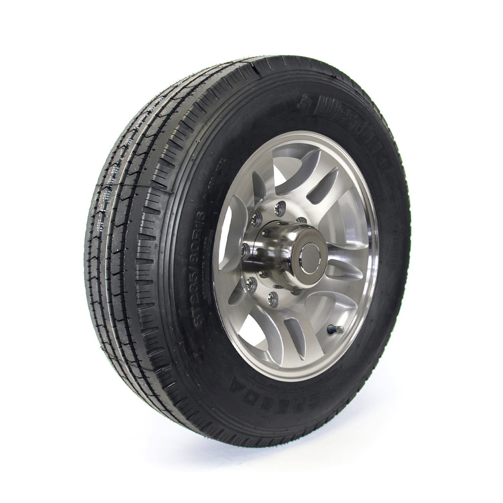 Pneu radial 235/85R16 14 plis LRG 4400 lbs Westlake et jante 16" 8 trous aluminium modèle-S5 - RecreaShop