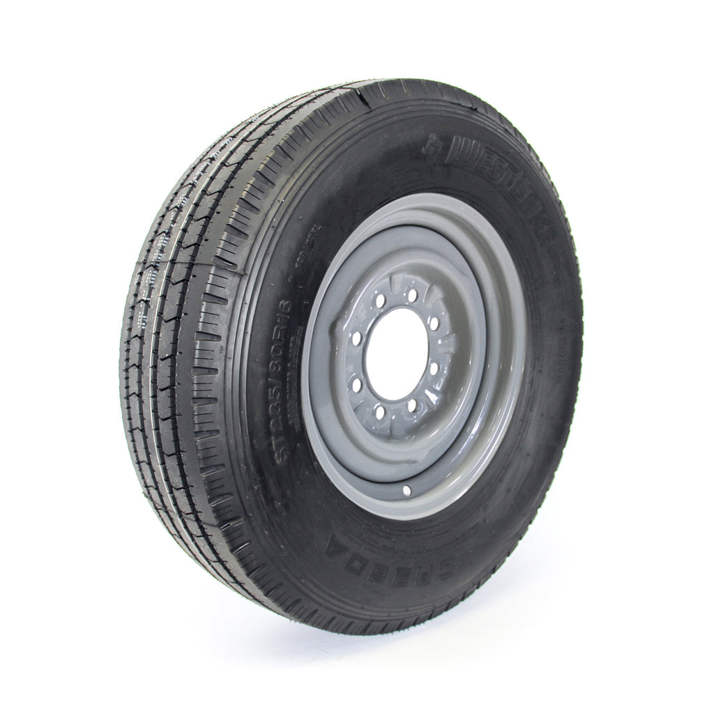 Pneu radial 235/85R16 14 plis LRG 4400 lbs Westlake et jante 16" 8 trous grise - RecreaShop
