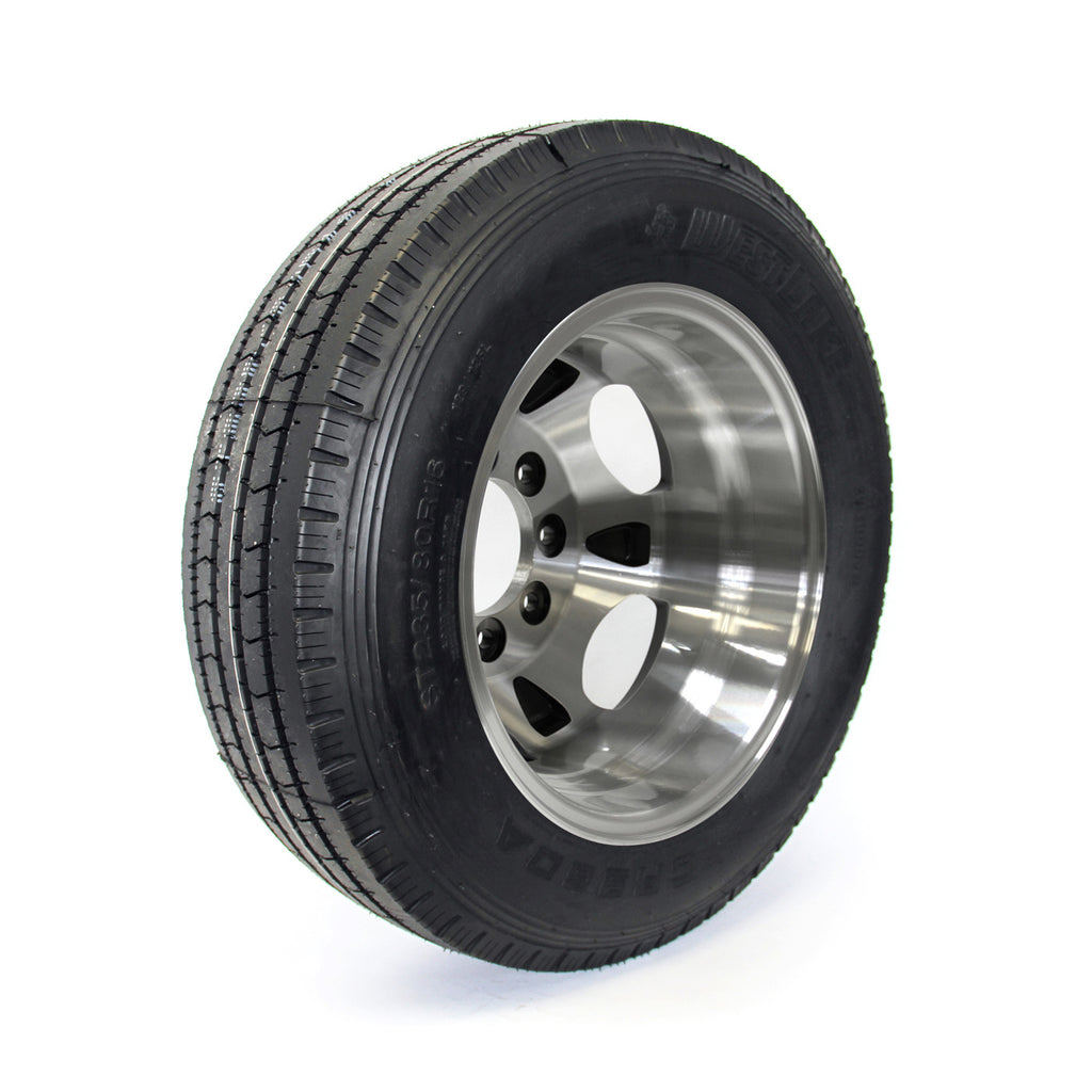 Pneu radial 235/80R16 14 plis LRG 4080 lbs Westlake et jante 16" 8 trous aluminium double - RecreaShop