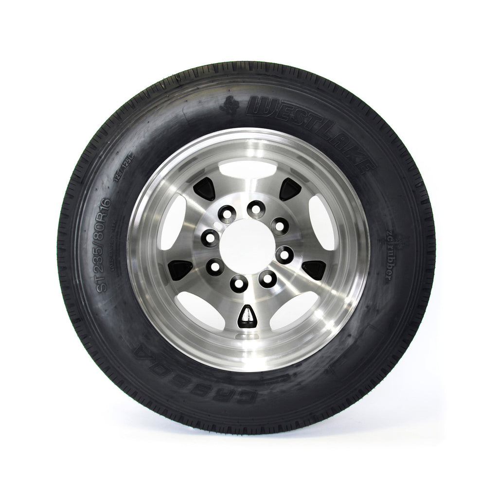 Pneu radial 235/80R16 14 plis LRG 4080 lbs Westlake et jante 16" 8 trous aluminium double - RecreaShop