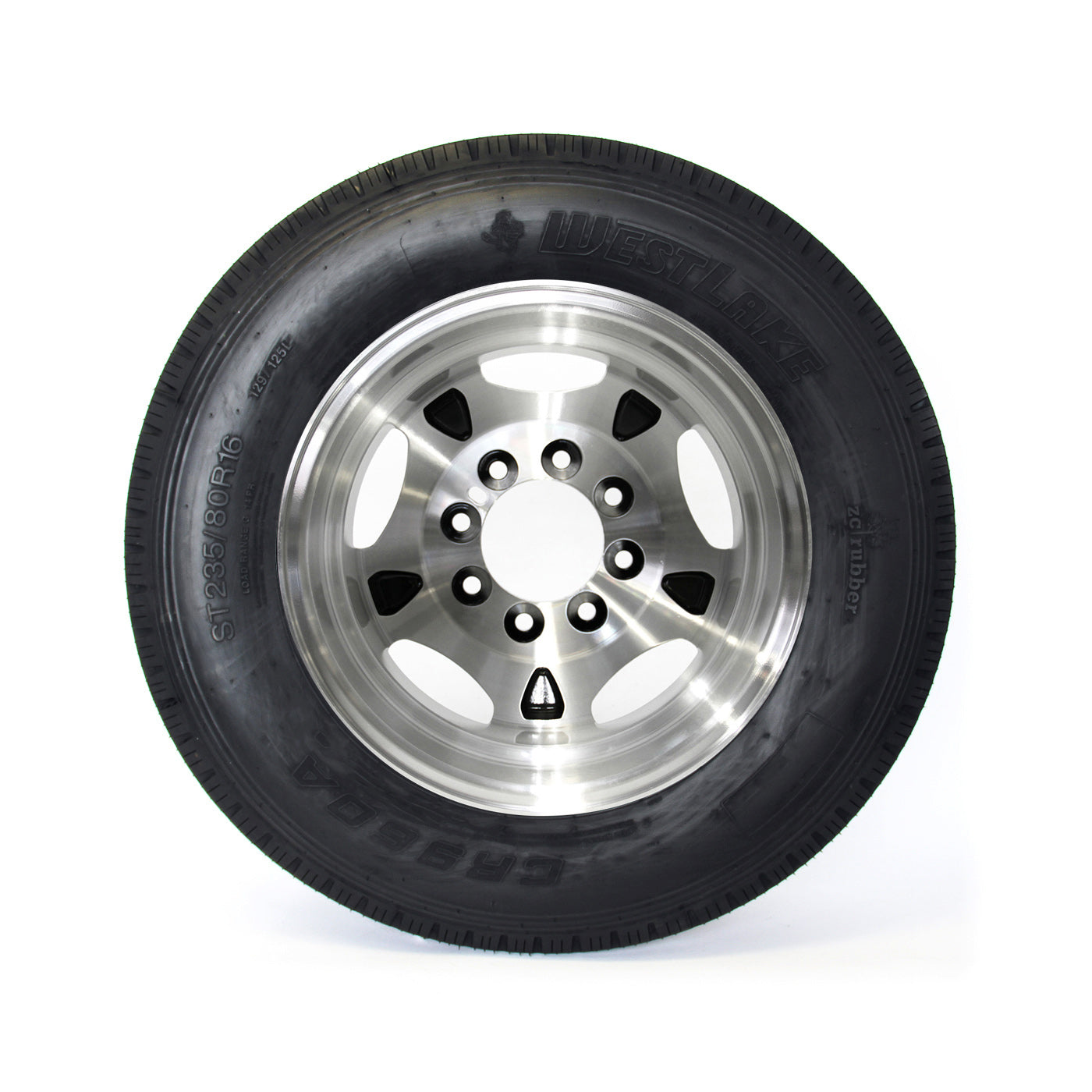 Pneu radial 235/80R16 14 plis LRG 4080 lbs Westlake et jante 16" 8 trous aluminium double - RecreaShop