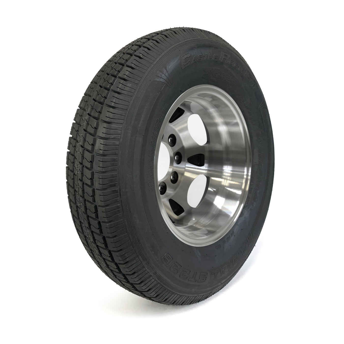 Pneu radial 235/80R16 10 plis LRE 3520 lbs Castle Rock et jante 16" 8 trous double aluminium - RecreaShop