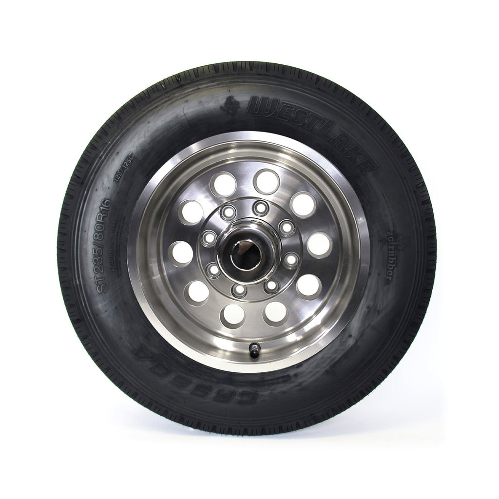 Pneu radial 235/80R16 14 plis LRG 4080 lbs Westlake et jante 16" 8 trous modulaire aluminium - RecreaShop