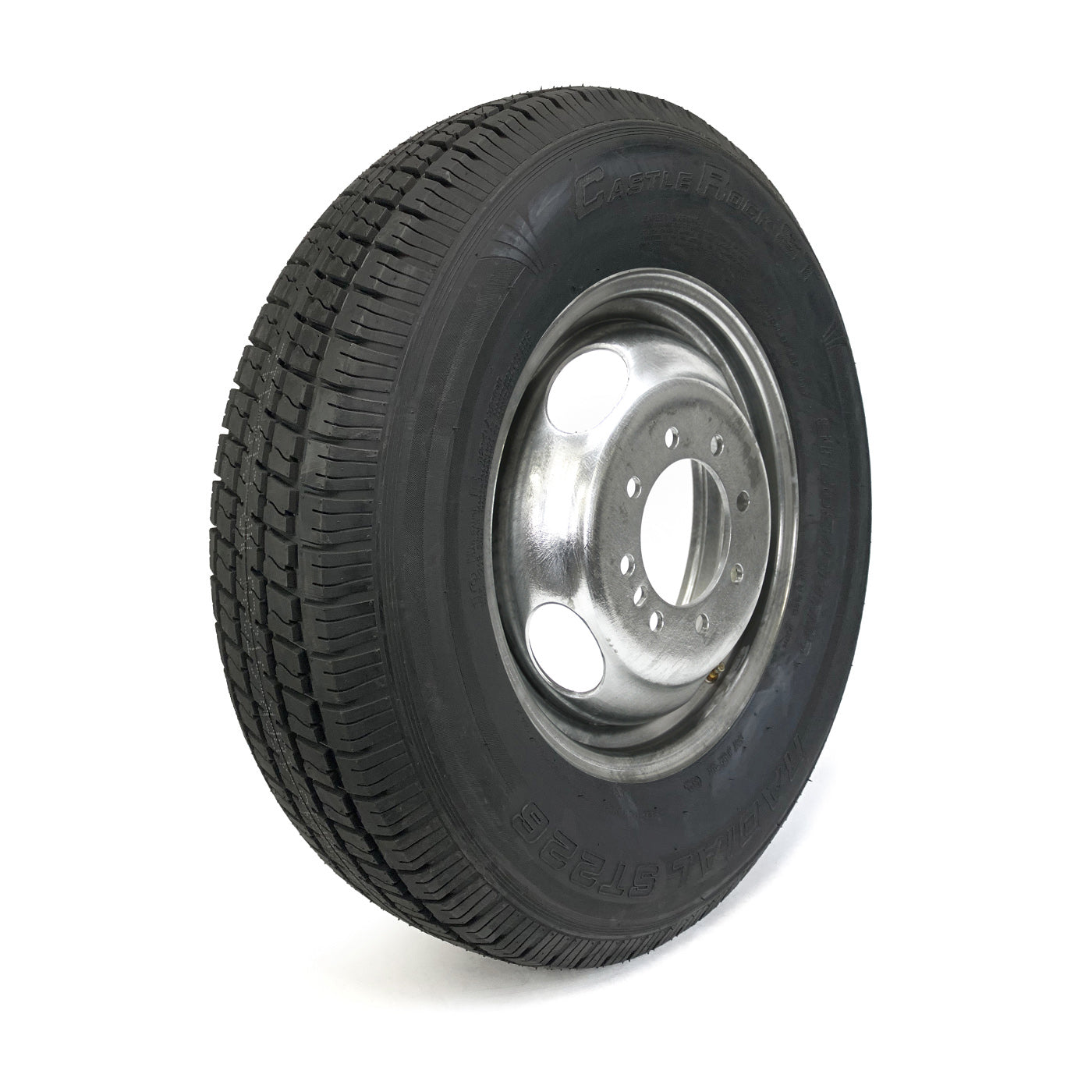 Pneu radial 235/80R16 10 plis LRE 3520 lbs Castle Rock et jante 16" 8 trous double galvanisée - RecreaShop
