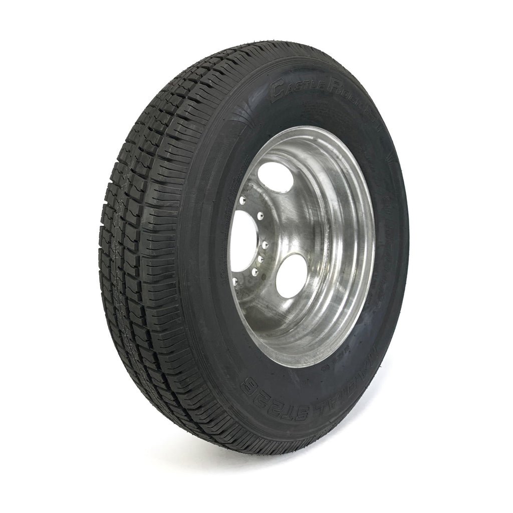 Pneu radial 235/80R16 10 plis LRE 3520 lbs Castle Rock et jante 16" 8 trous double galvanisée - RecreaShop