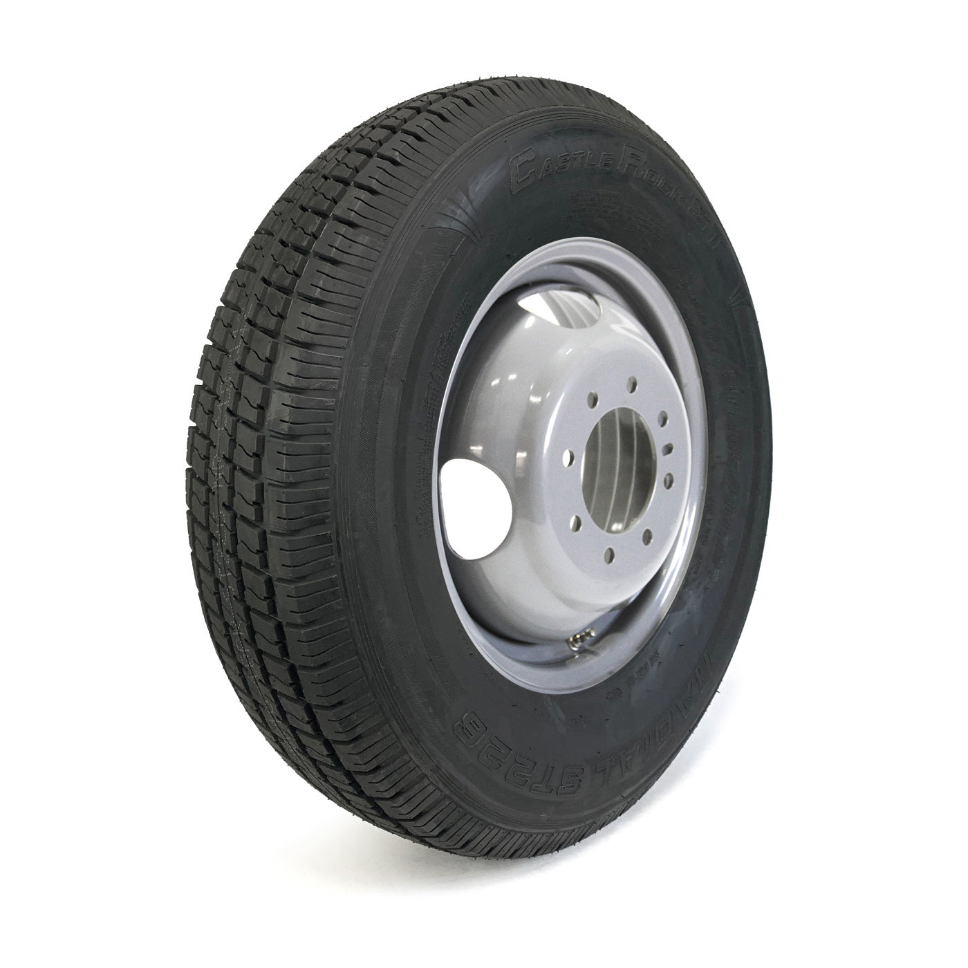 Pneu radial 235/80R16 10 plis LRE 3520 lbs Castle Rock et jante 16" 8 trous double grise - RecreaShop