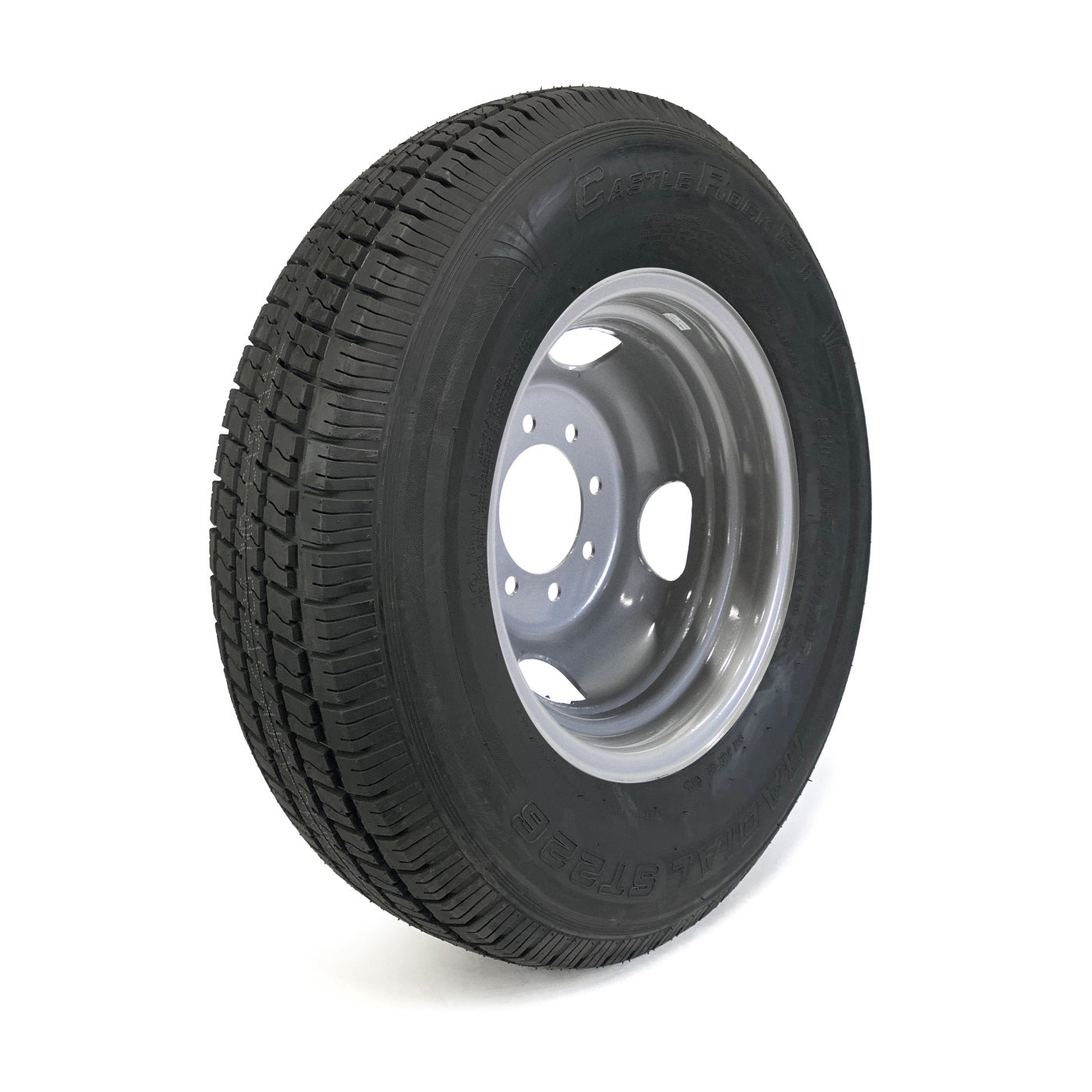 Pneu radial 235/80R16 10 plis LRE 3520 lbs Castle Rock et jante 16" 8 trous double grise - RecreaShop
