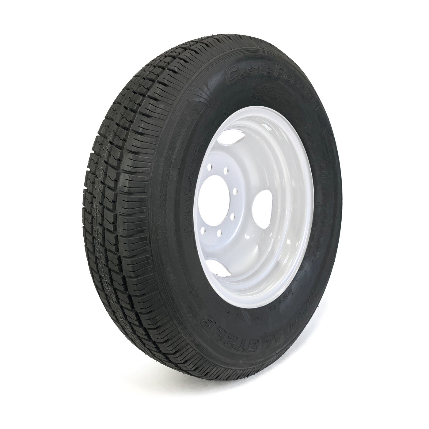 Pneu radial 235/80R16 10 plis LRE 3520 lbs Castle Rock et jante 16" 8 trous double blanche - RecreaShop