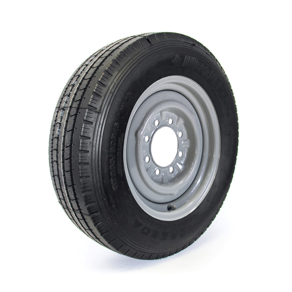 Pneu radial 235/80R16 14 plis LRG 4080 lbs Westlake et jante 16" 8 trous grise - RecreaShop