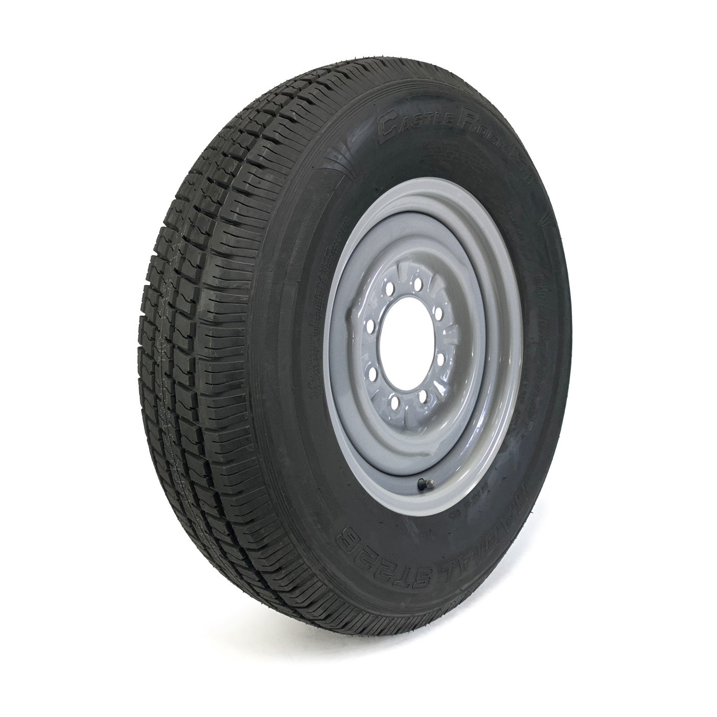Pneu radial 235/80R16 10 plis LRE 3520 lbs Castle Rock et jante 16" 8 trous grise - RecreaShop