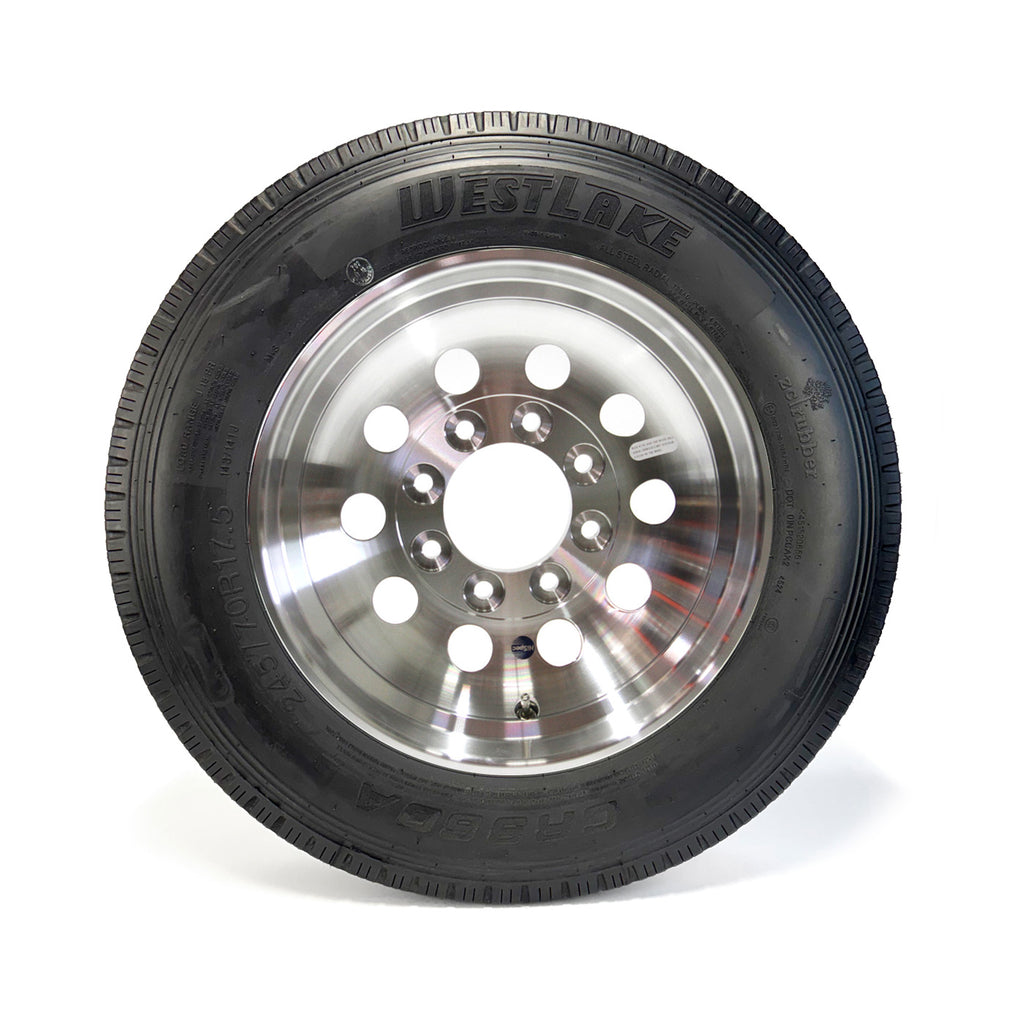 Pneu radial 245/70R175 18 plis LRJ 6005 lbs Westlake et jante 17 1/2" 8 trous aluminium - RecreaShop
