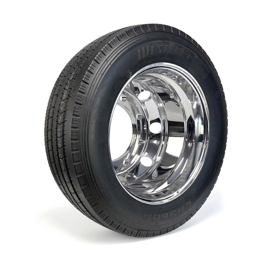 Pneu radial 245/70R175 18 plis LRJ 6005 lbs Westlake et jante 17 1/2" 8 trous double aluminium - RecreaShop