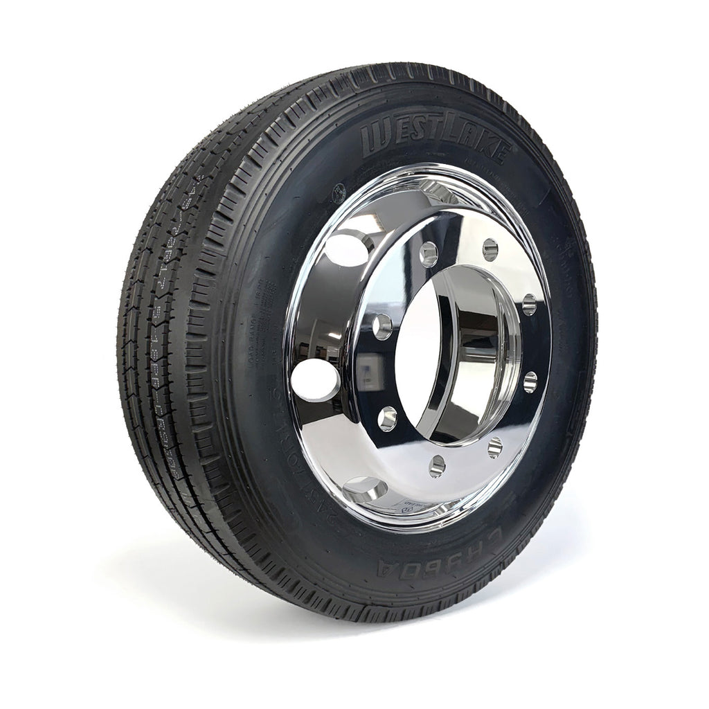 Pneu radial 245/70R175 18 plis LRJ 6005 lbs Westlake et jante 17 1/2" 8 trous double aluminium - RecreaShop