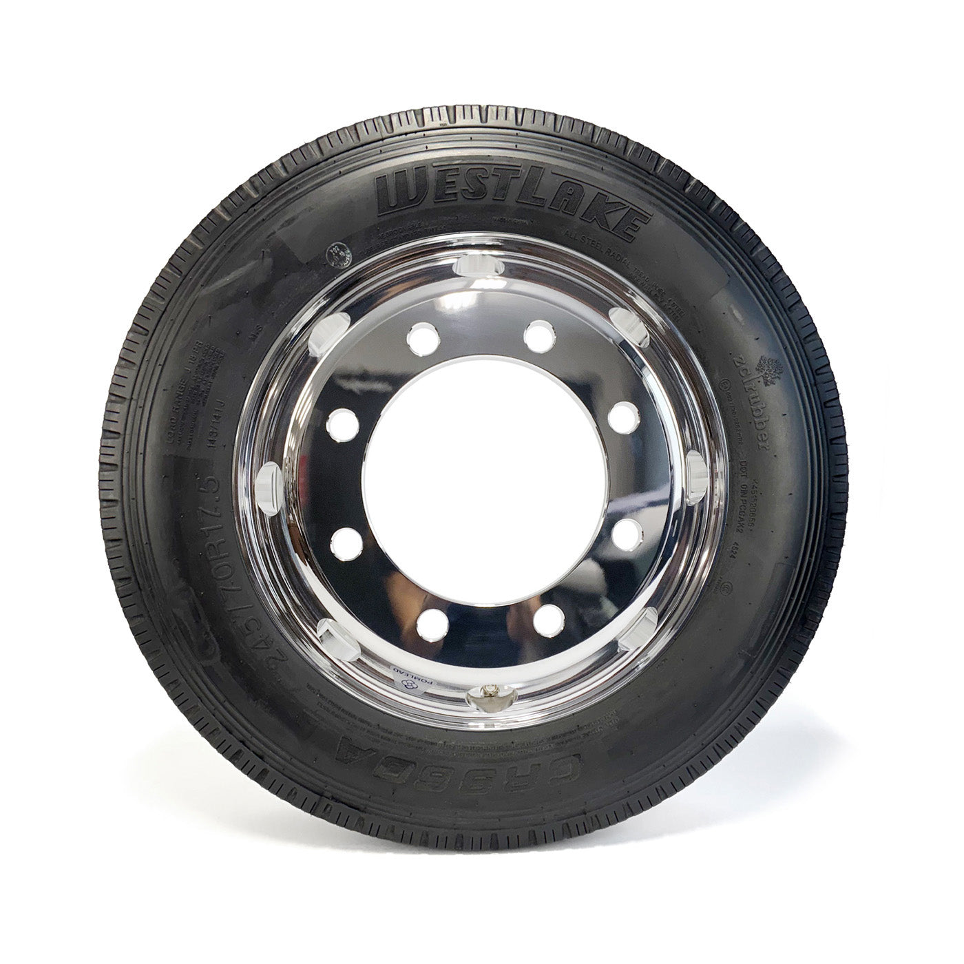 Pneu radial 245/70R175 18 plis LRJ 6005 lbs Westlake et jante 17 1/2" 8 trous double aluminium - RecreaShop