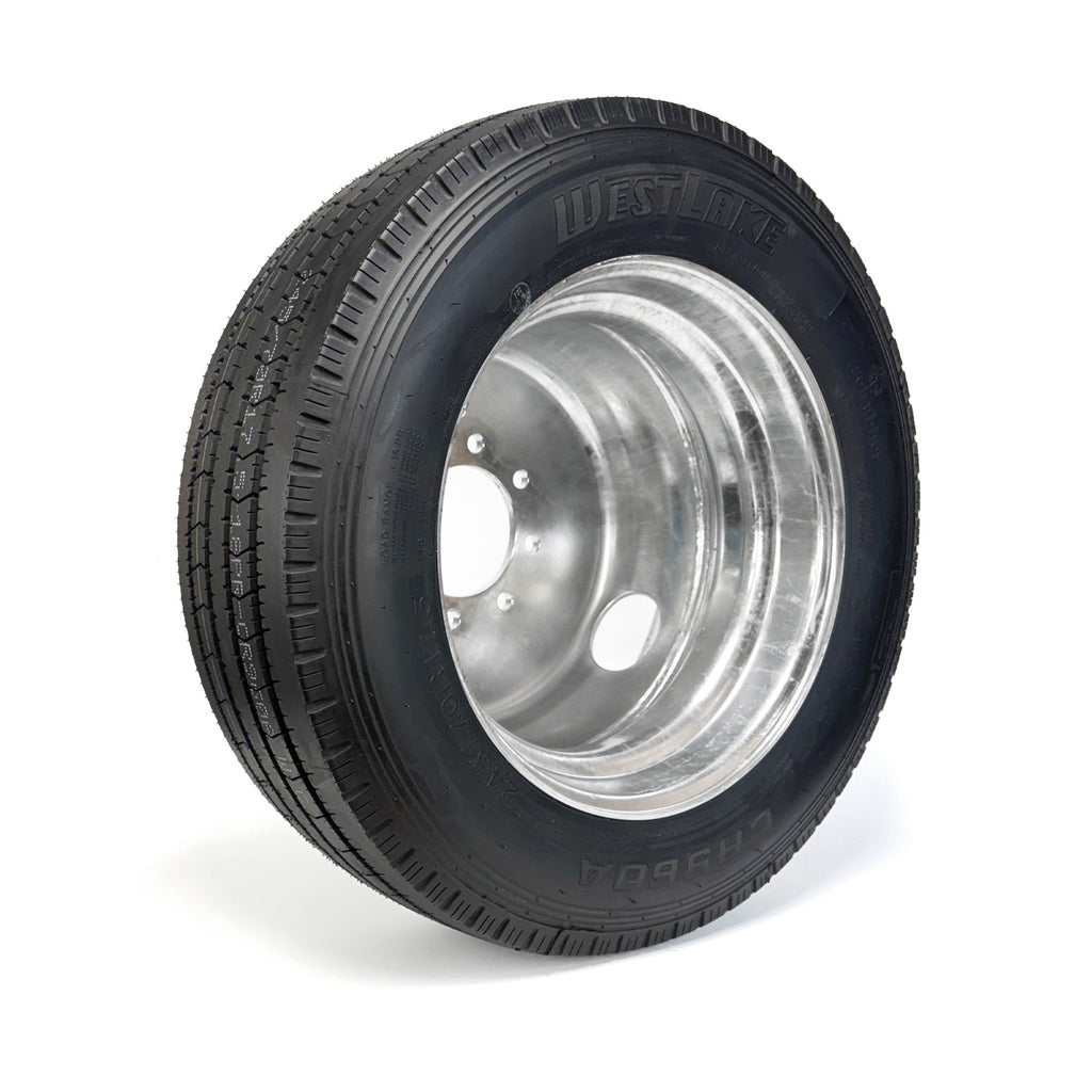 Pneu radial 245/70R175 18 plis LRJ 6005 lbs Westlake et jante 17 1/2" 8 trous B.C. 6,5" double galvanisée - RecreaShop