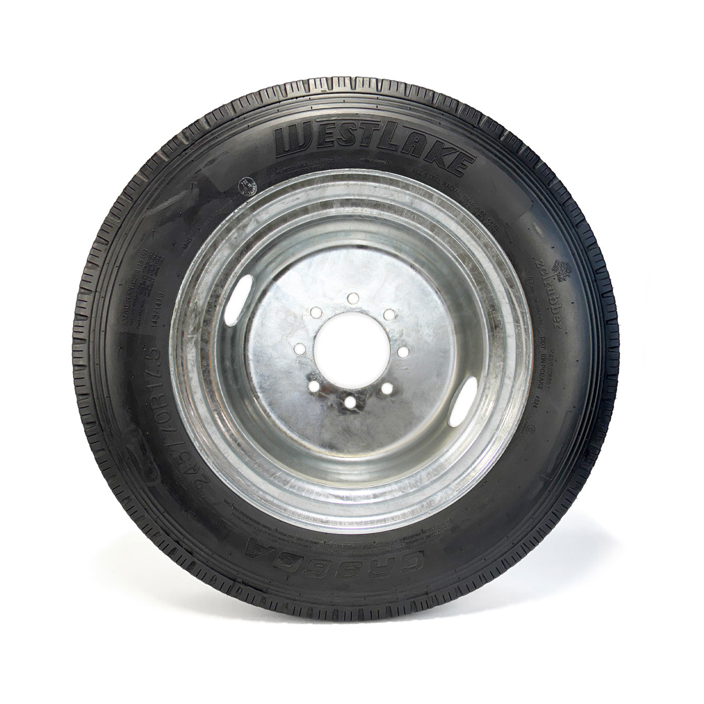 Pneu radial 245/70R175 18 plis LRJ 6005 lbs Westlake et jante 17 1/2" 8 trous B.C. 6,5" double galvanisée - RecreaShop