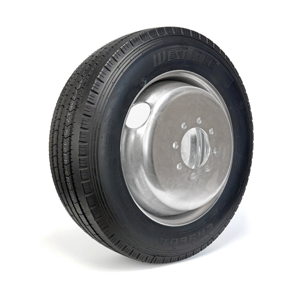 Pneu radial 245/70R175 18 plis LRJ 6005 lbs Westlake et jante 17 1/2" 8 trous B.C. 6,5" double galvanisée - RecreaShop
