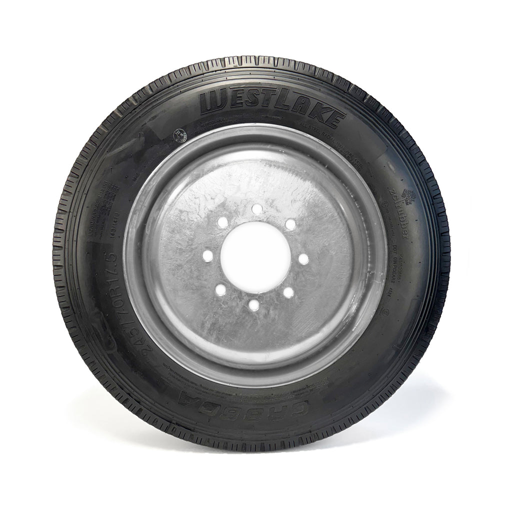 Pneu radial 245/70R175 18 plis LRJ 6005 lbs Westlake et jante 17 1/2" 8 trous B.C. 6,5" double galvanisée - RecreaShop