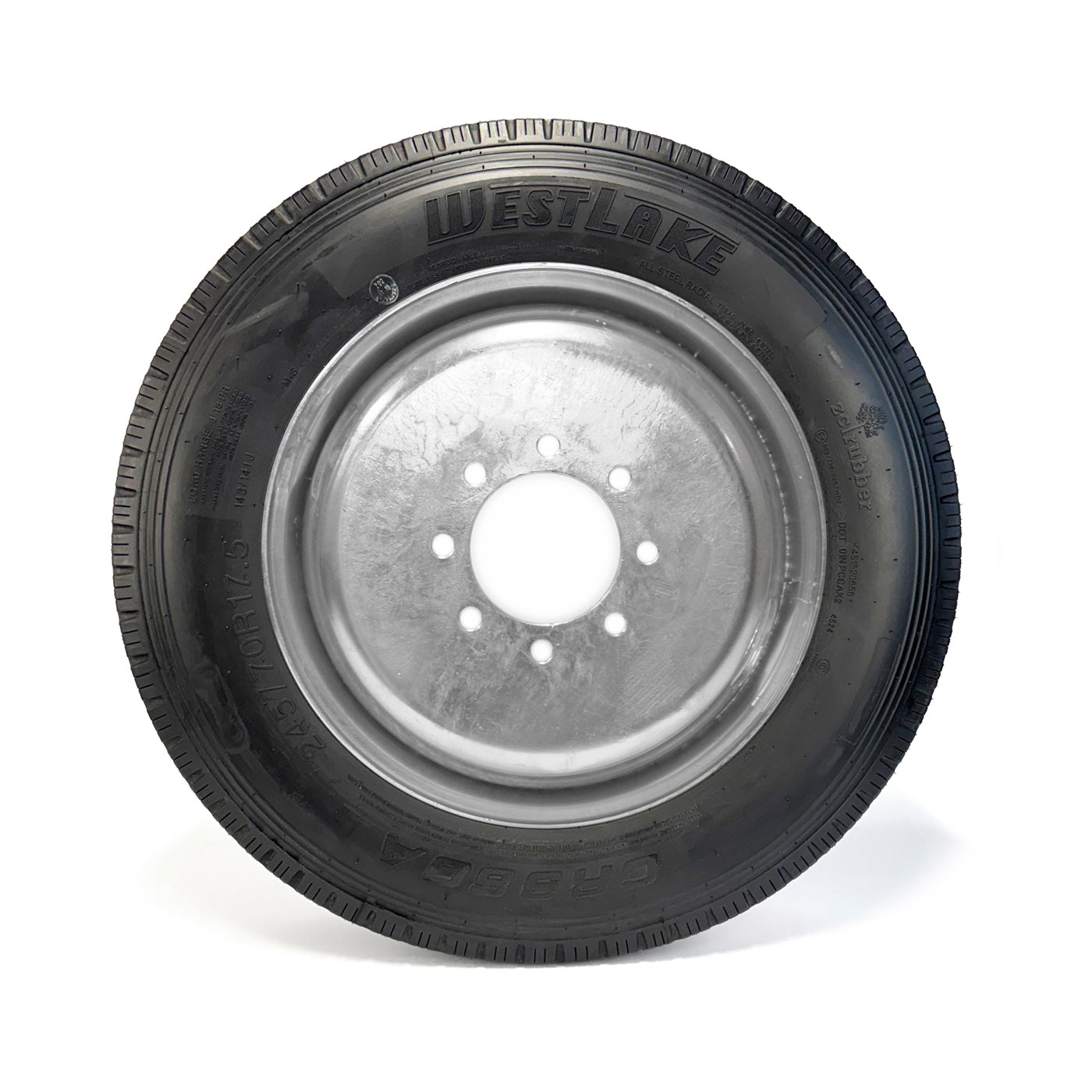 Pneu radial 245/70R175 18 plis LRJ 6005 lbs Westlake et jante 17 1/2" 8 trous B.C. 6,5" double galvanisée - RecreaShop
