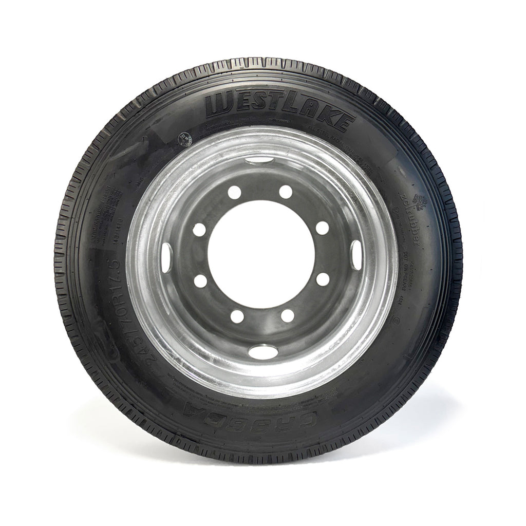 Pneu radial 245/70R175 18 plis LRJ 6005 lbs Westlake et jante 17 1/2" 8 trous double galvanisée - RecreaShop