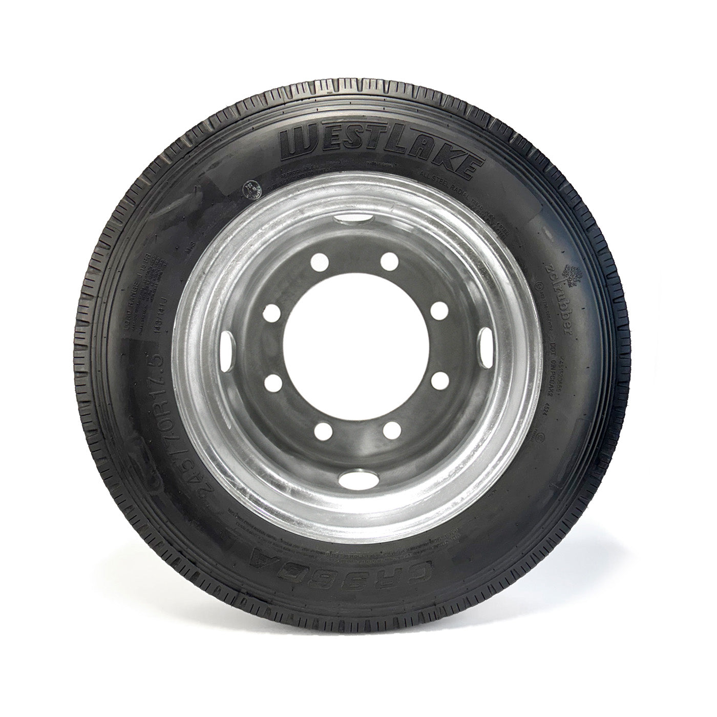Pneu radial 245/70R175 18 plis LRJ 6005 lbs Westlake et jante 17 1/2" 8 trous double galvanisée - RecreaShop