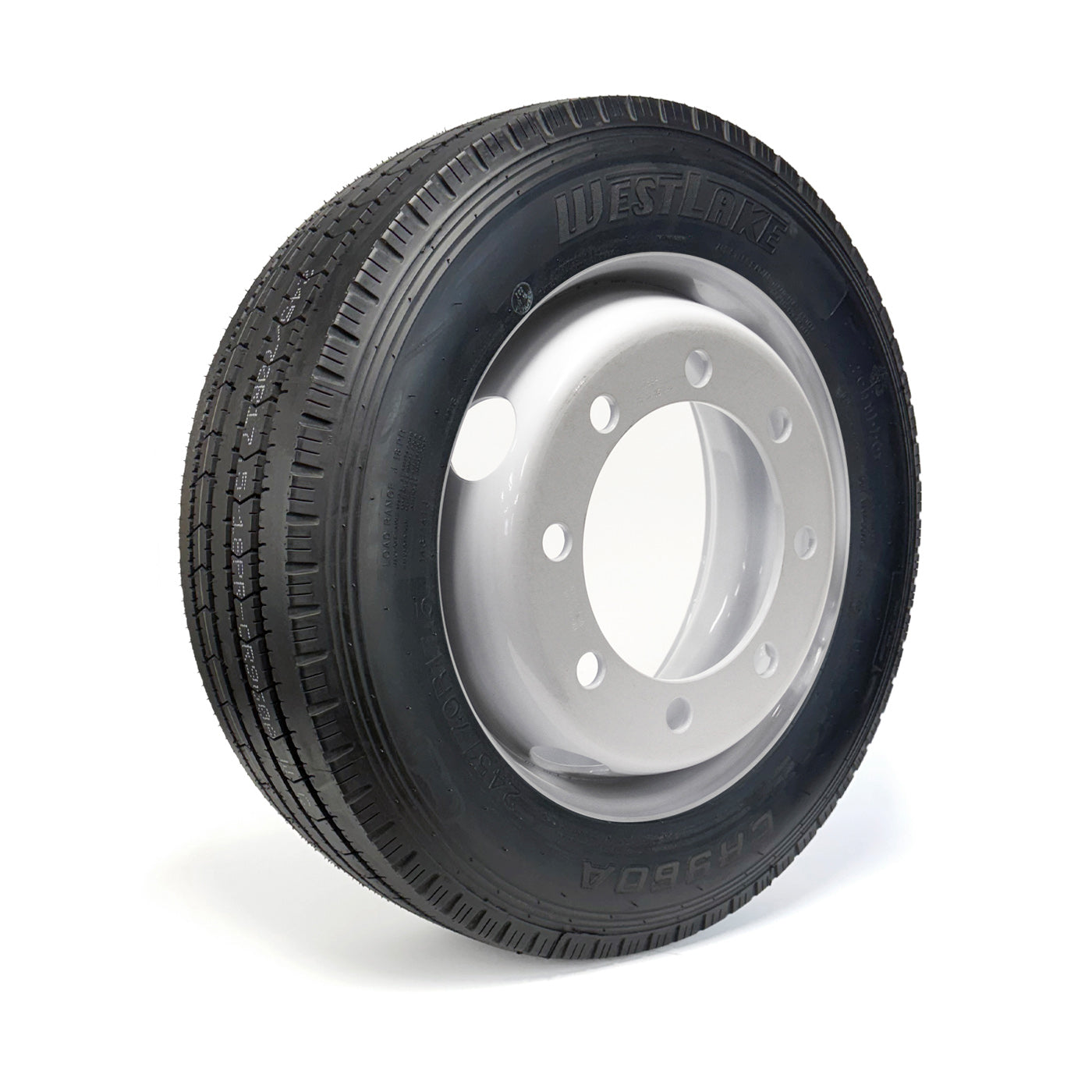 Pneu radial 245/70R175 18 plis LRJ 6005 lbs Westlake et jante 17 1/2" 8 trous double blanche - RecreaShop
