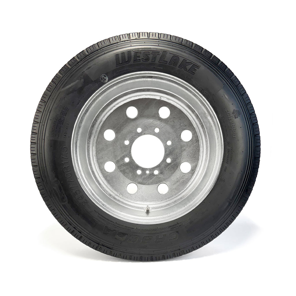 Pneu radial 245/70R175 18 plis LRJ 6005 lbs Westlake et jante 17 1/2" 8 trous galvanisée - RecreaShop
