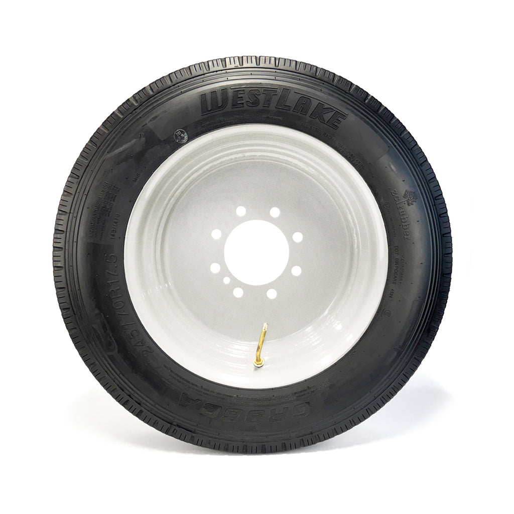 Pneu radial 245/70R175 18 plis LRJ 6005 lbs Westlake et jante 17 1/2" 8 trous blanche - RecreaShop