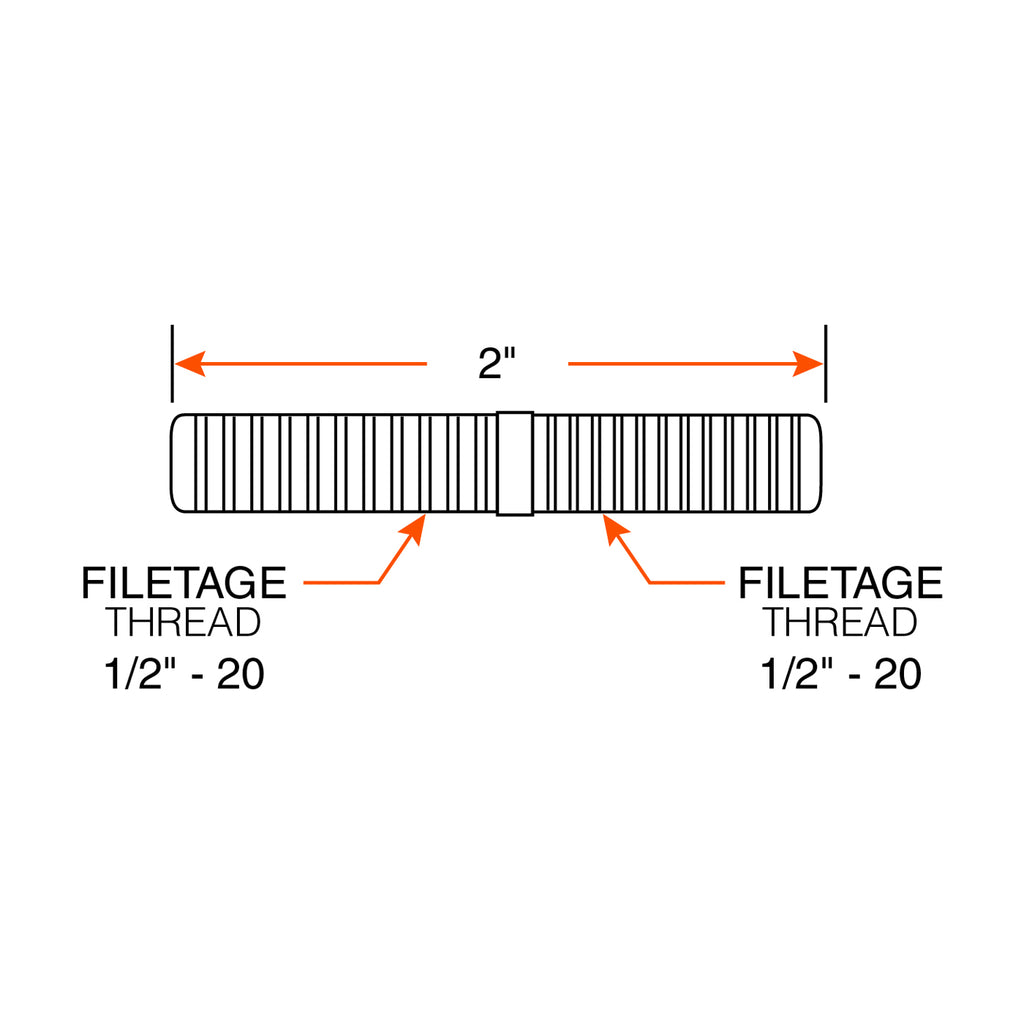Goujon à visser 1/2"-20 et 1/2"-20 x 2" NF pour moyeu - RecreaShop
