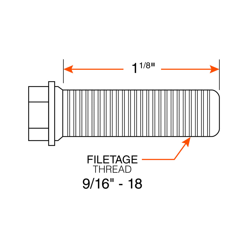 Boulon de roue agricole 9/16"-18 x 1 1/8" - RecreaShop