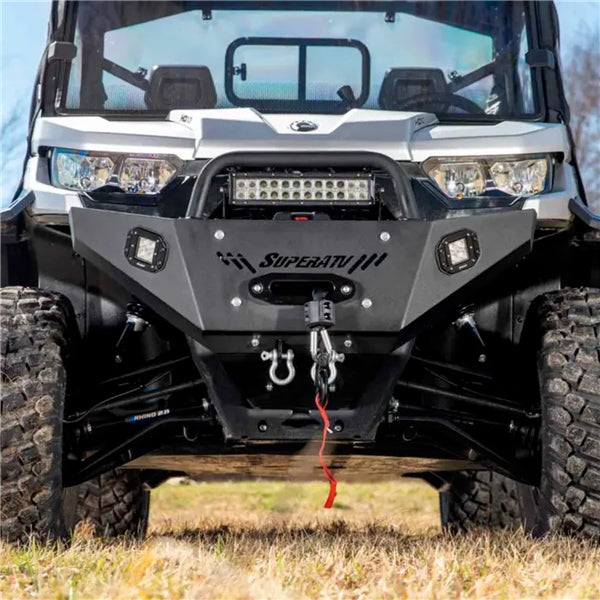 Super ATV Pare-chocs - Prêt pour treuil avec barre lumière Acier - CAN-AM (BRP)