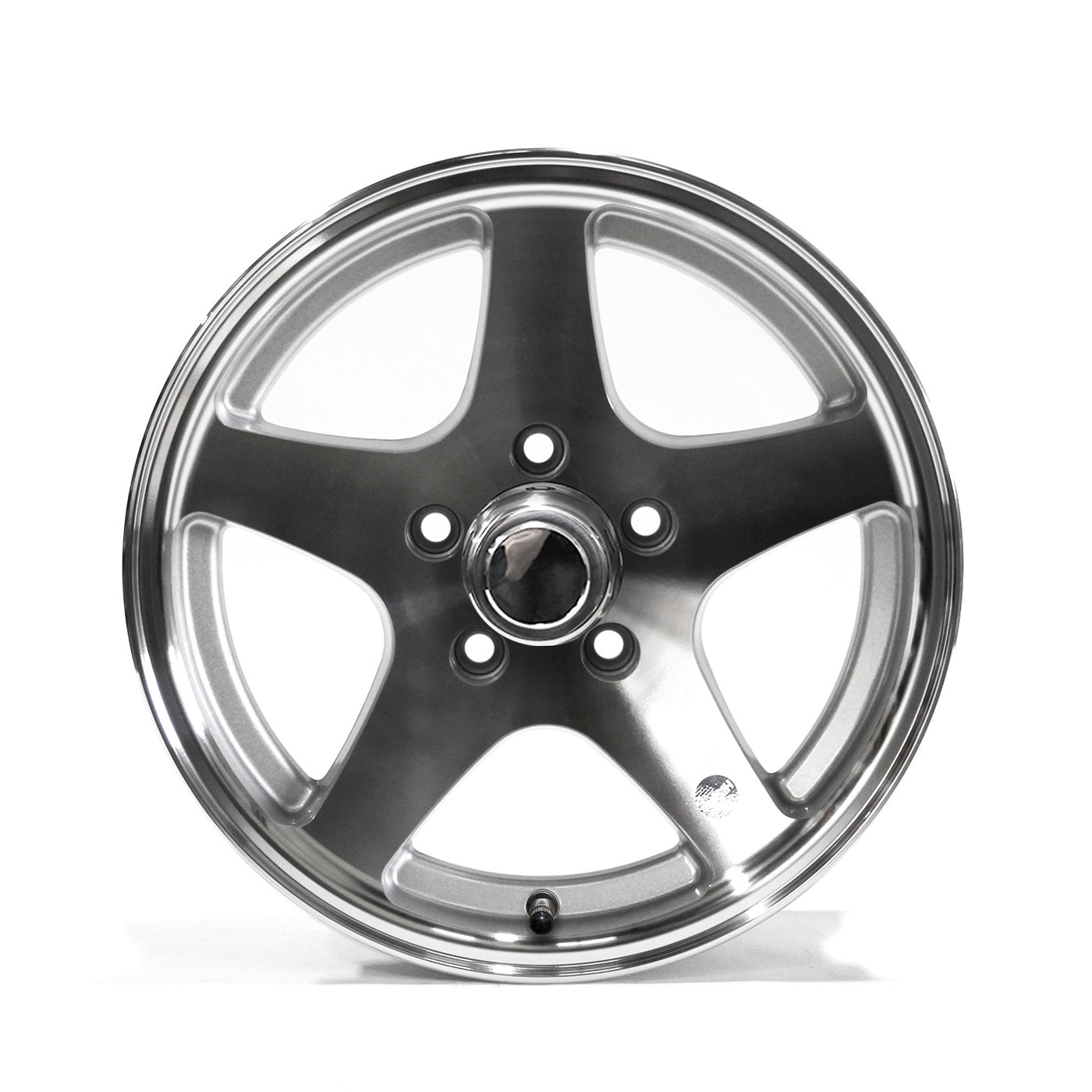 Jante 15" x 5" 5 trous 2150 lbs aluminium Five Star et centre de roue - RecreaShop
